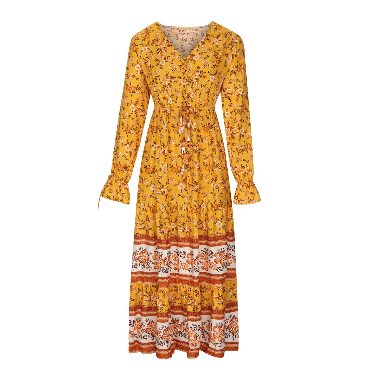 Women's Holiday Beach Dress Bohemian Printed Swing Dresses