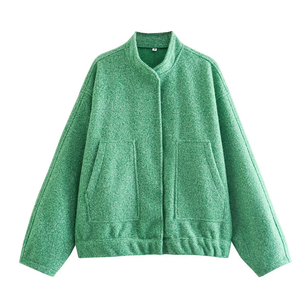 Women's Stand Collar Pocket Loose Pilot Coats