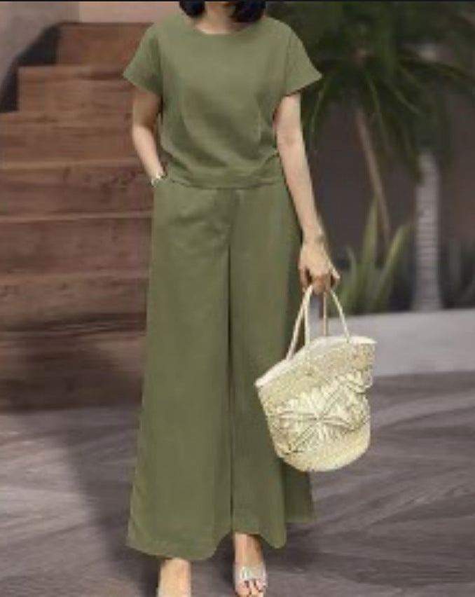 Women's Summer Two-piece Solid Color Loose Label Fashion Casual Suit