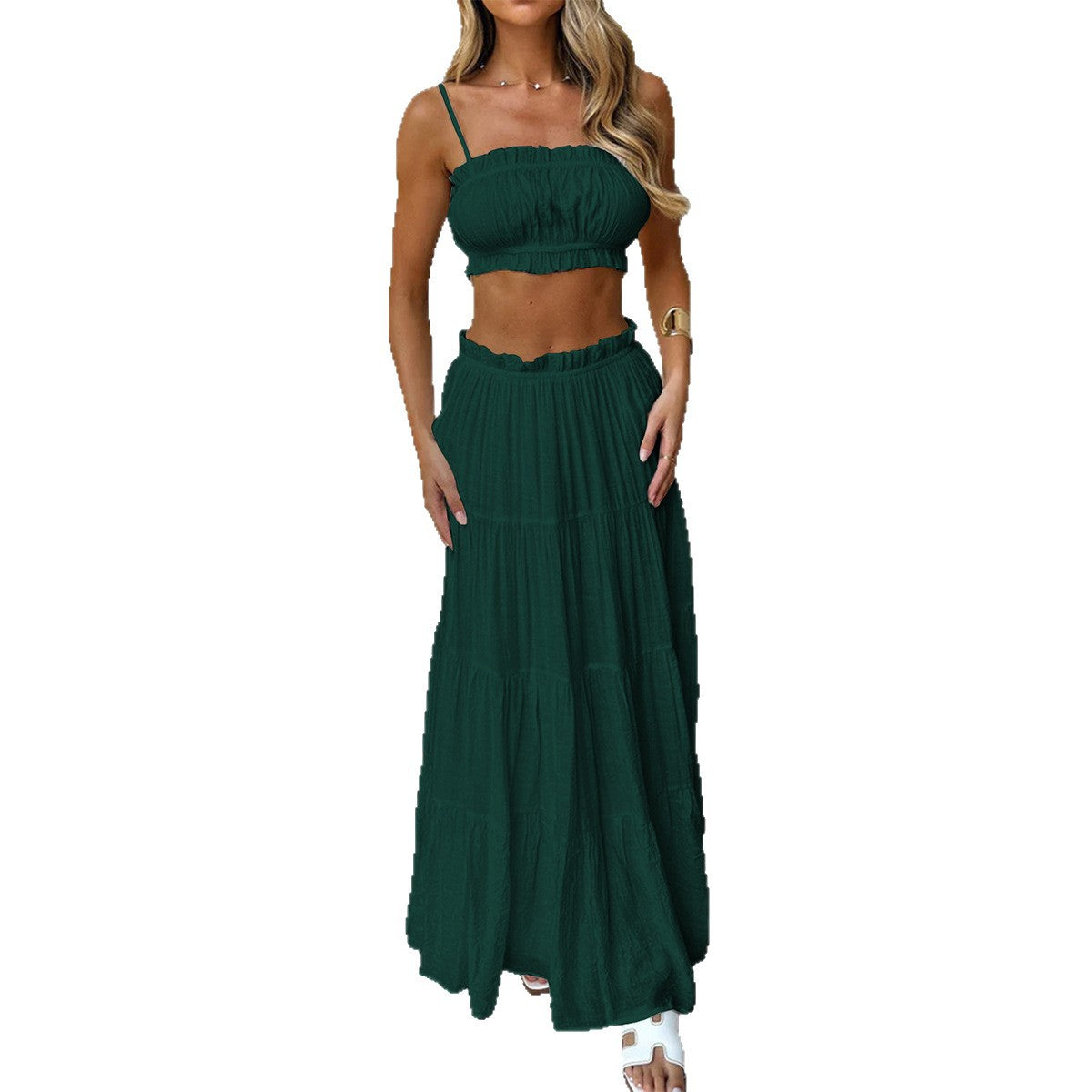 Women's Vacation Spaghetti Straps Tube Two-piece Fashion Casual Suit