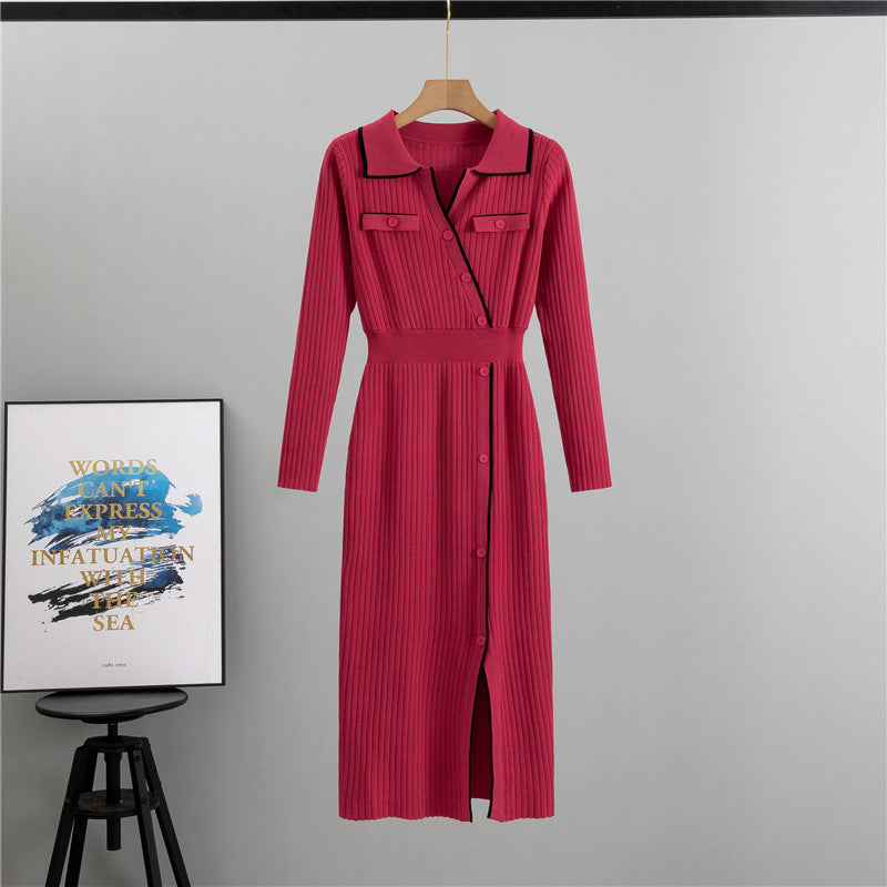 Women's Classic Style High-grade Adult Lady Like Woman Knitted Dress