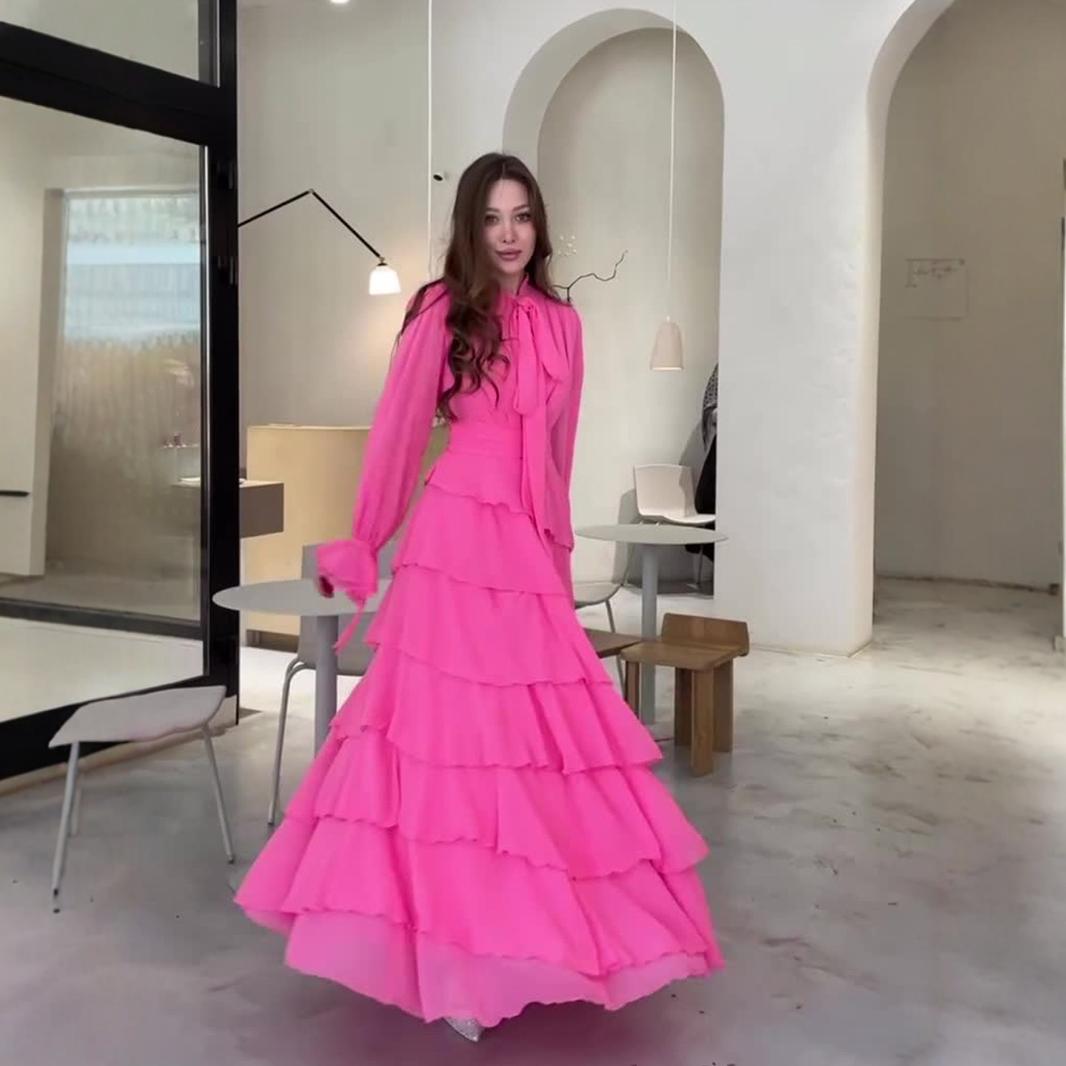 Stitching Palace Style Chiffon Design Sense Half Dresses