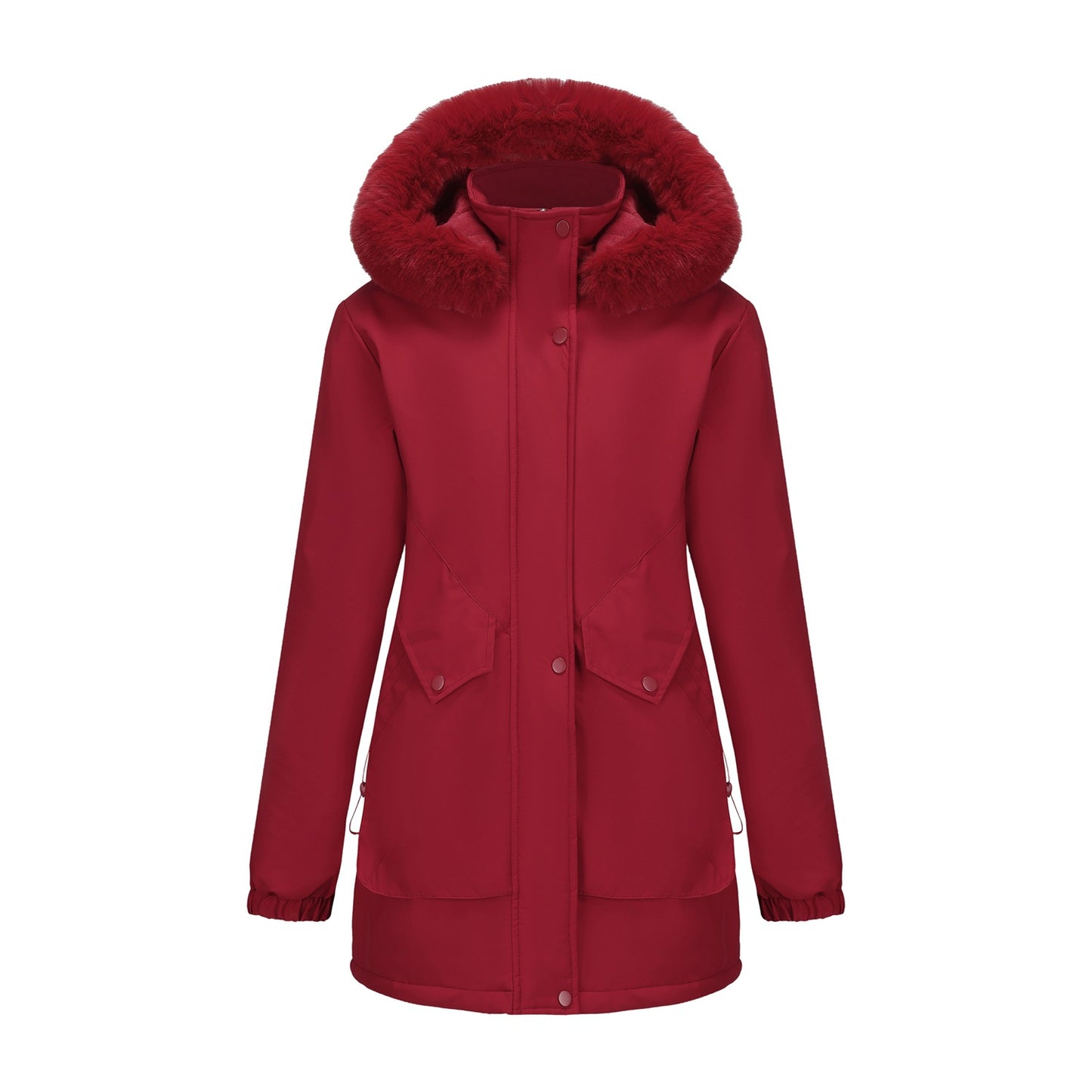 Women's Parka Fleece-lined Korean Style Big Fur Coats