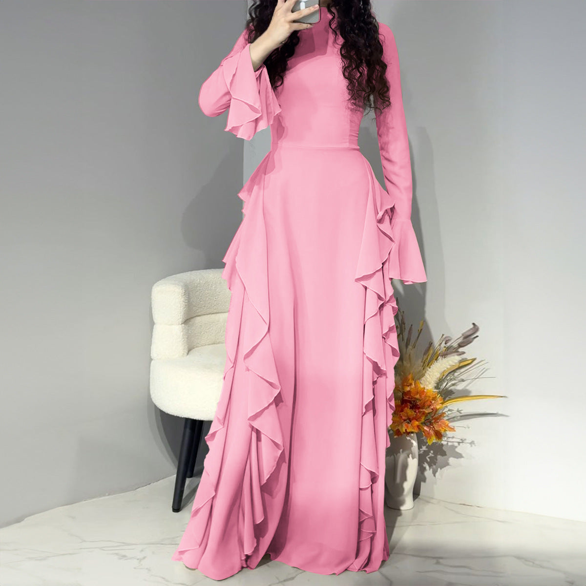 Comfortable Women's Fashion Long-sleeved Temperament Commute Dress