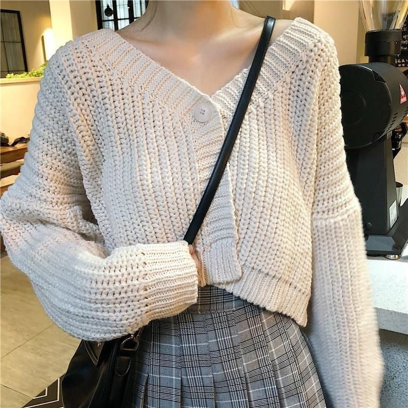 Sweet Cute Preppy Style Loose Outer Wear Long Cardigans