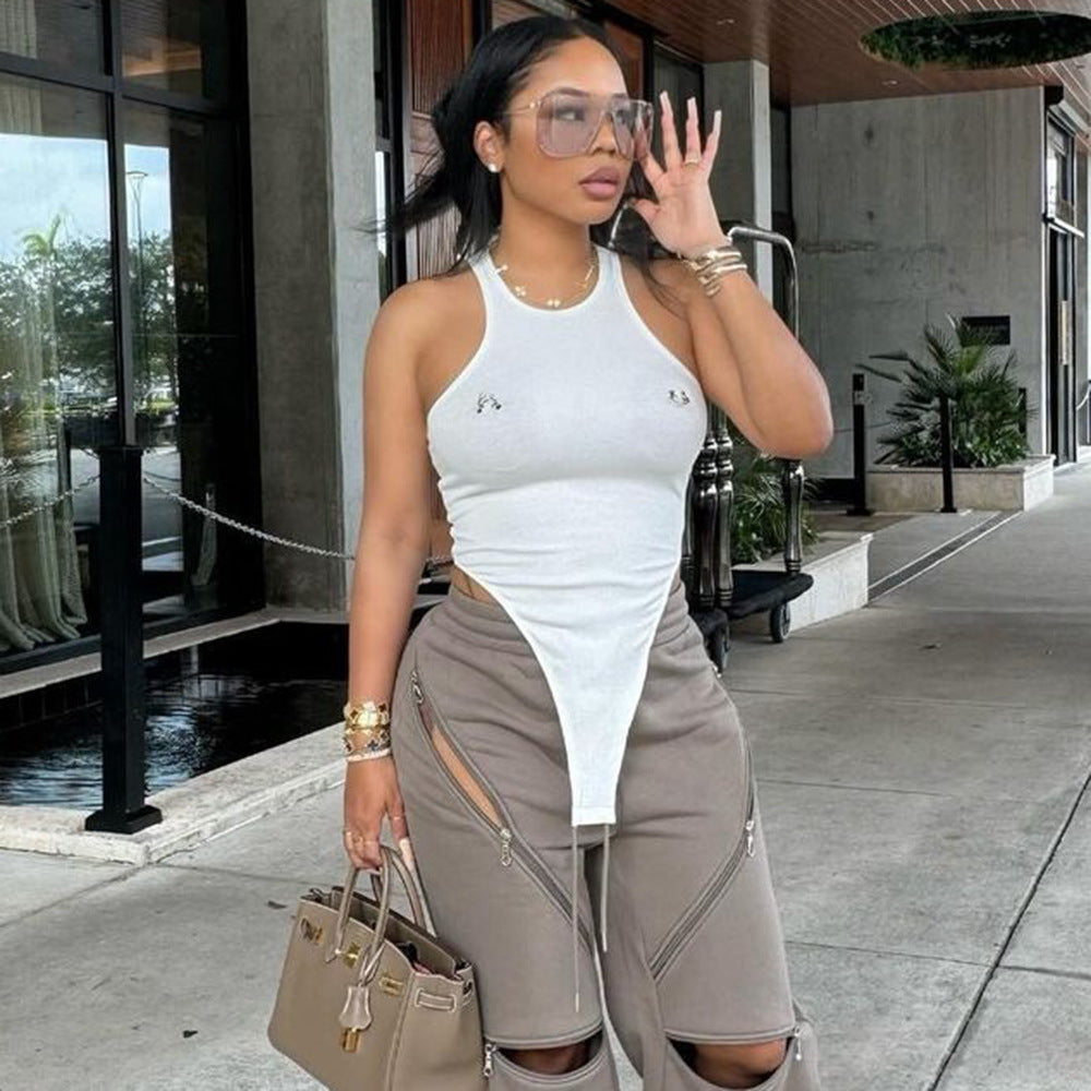 Women's Sexy Hot Round Neck Hollow Out Jumpsuits