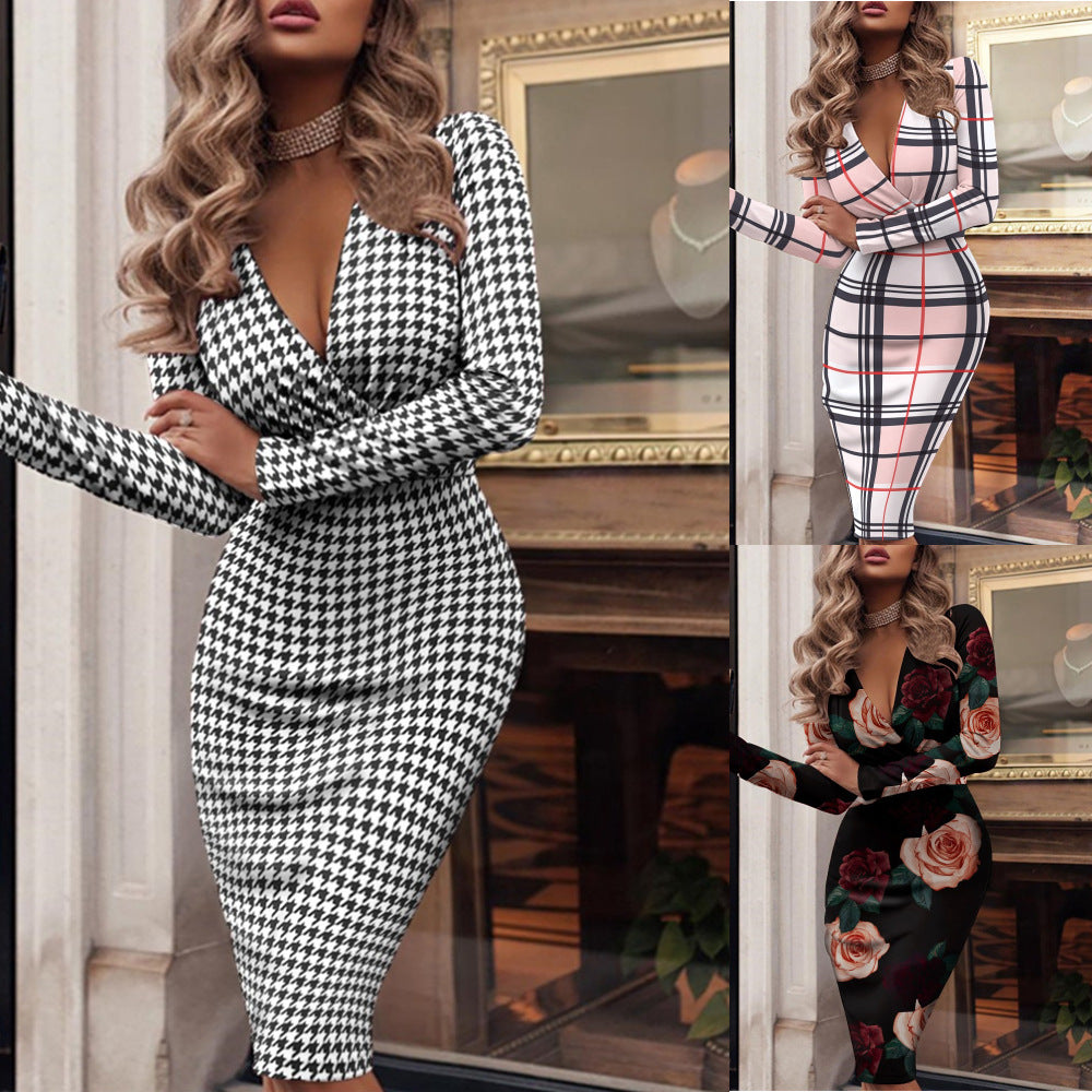 Women's Sexy Long Sleeve Hip Printed Clothing