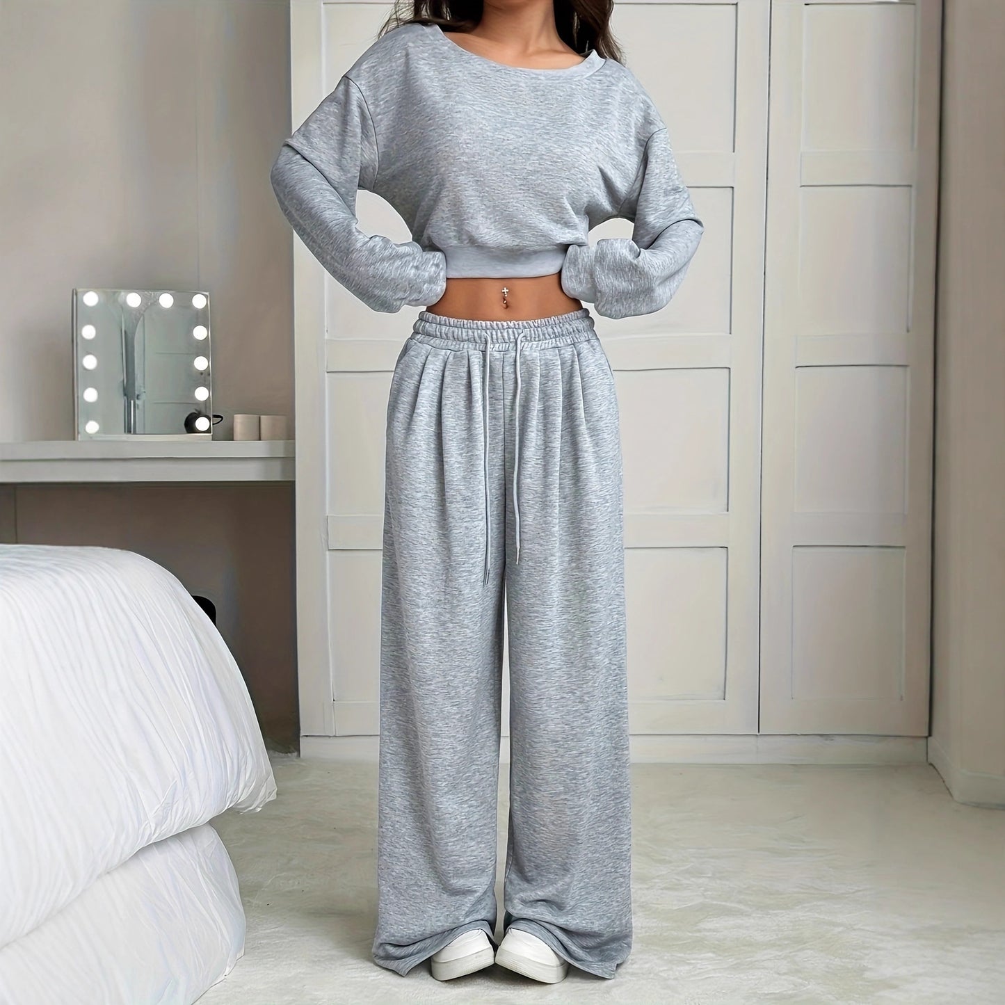 Women's Solid Color High Waist Comfortable Fashion Casual Suit
