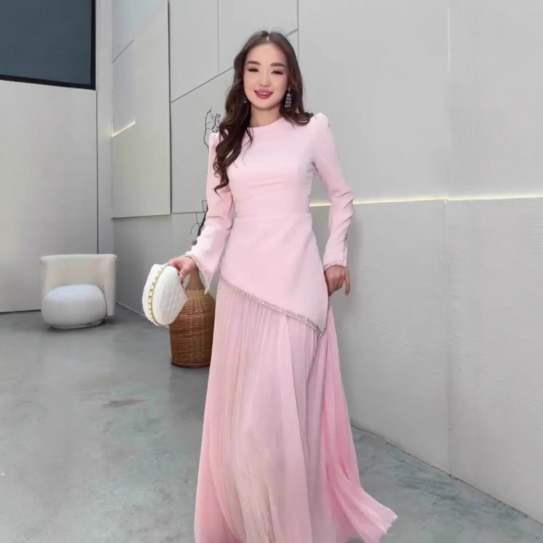Autumn Simple Elegant Soft Long Sleeve Dresses