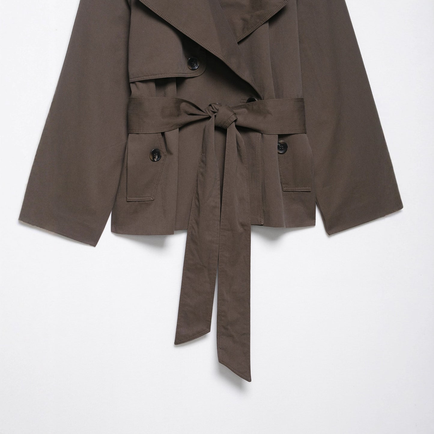 Cool Autumn Belt Button Decoration Trench Coats