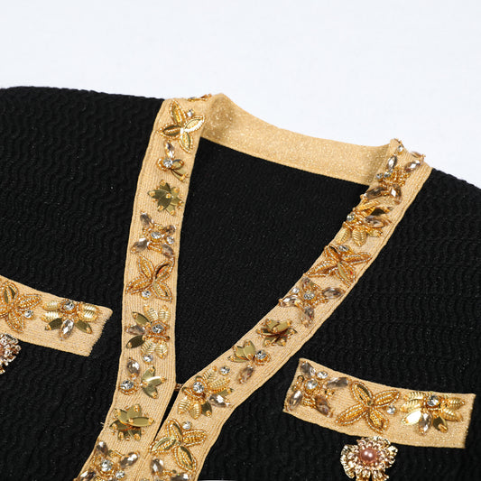 High Quality Fashion Knitted Sequin Bead Coats