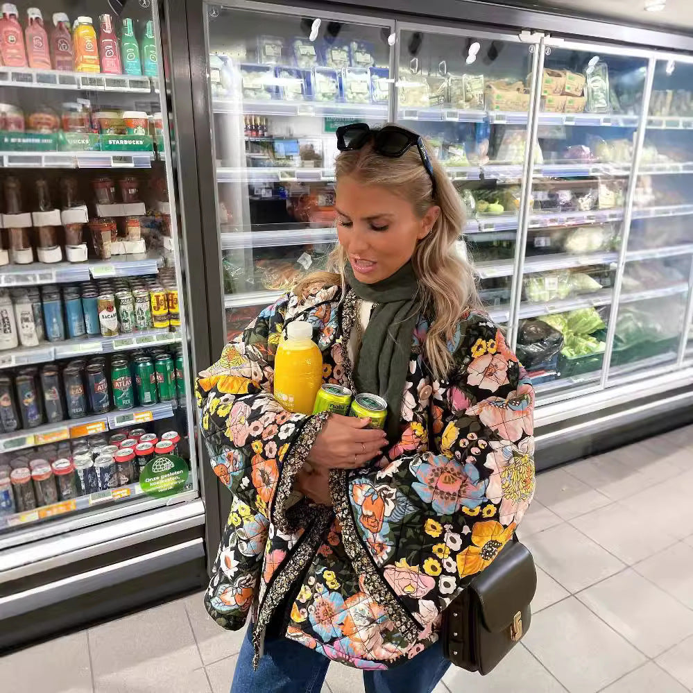 Women's Printed Comfort Casual Bell Sleeve Loose-fitting Coats