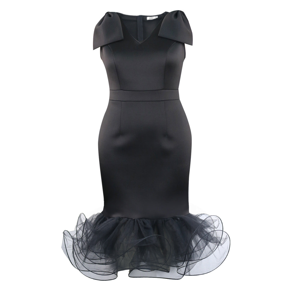 Sleeveless Bow Dress Designer Model Mesh Dresses