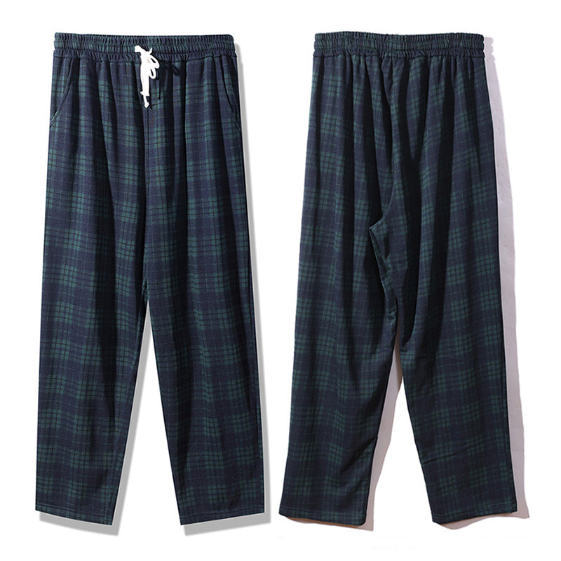 Women's Waist Strap Pairs Plaid National Fashion Pants
