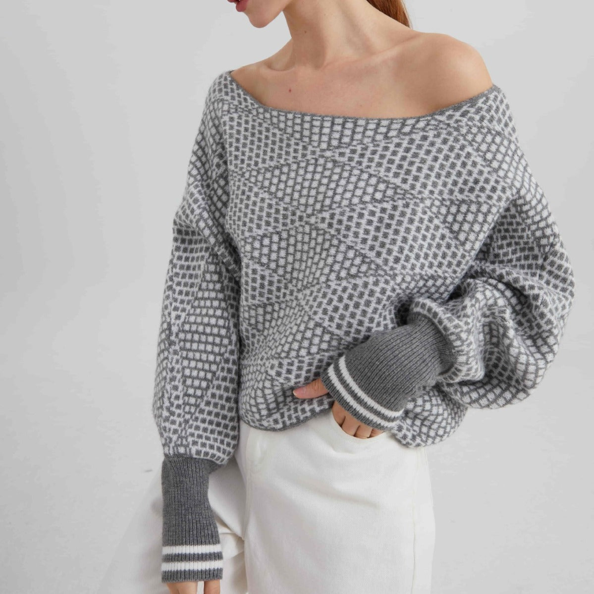Women's Long Sleeve Plaid Pullover Outerwear Tops