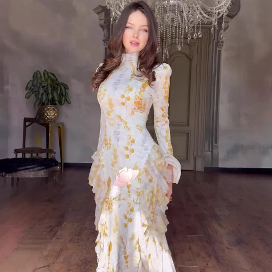 Women's Elegant Temperament Long Sleeve Dress Soft Dresses