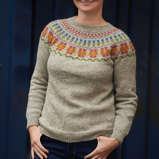 Women's Round Neck Multicolor Loose Fashion Pullover Sweater