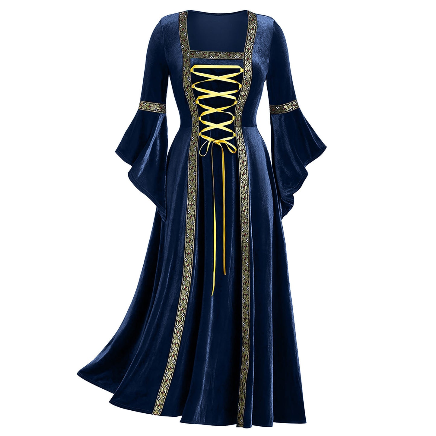 Women's Gothic Punk Long Sleeve Tied Dress Dresses