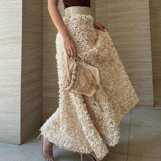 Women's Dress Petal Design Long Dinner Skirts