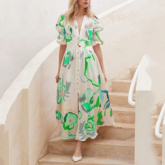Women's Spring Beach Dress Slim Fit Large Clothing