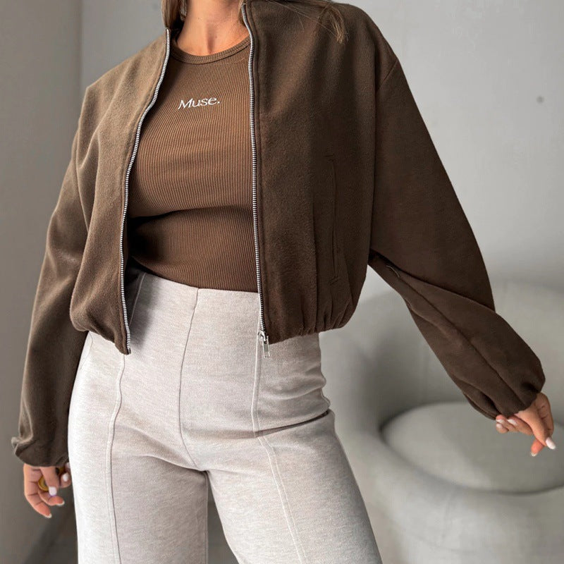 Women's Durable Fashion Woolen Stand Collar Jackets