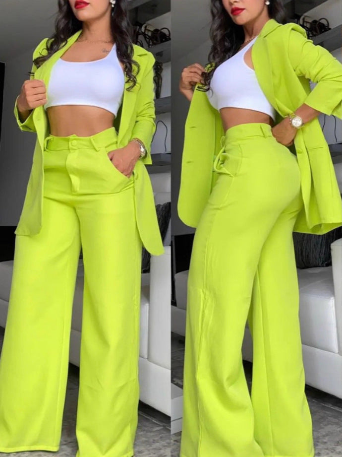 Women's Summer Elegant Pure Color Split Sleeve Suits
