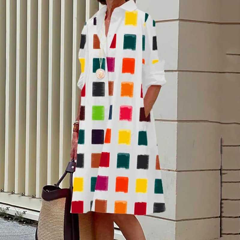 Women's Patchwork Contrast Color Casual Elegant Dress