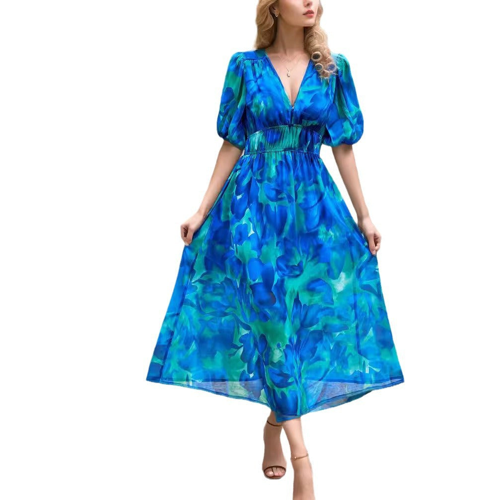 Classy Stylish Casual Summer Temperament Print Dress