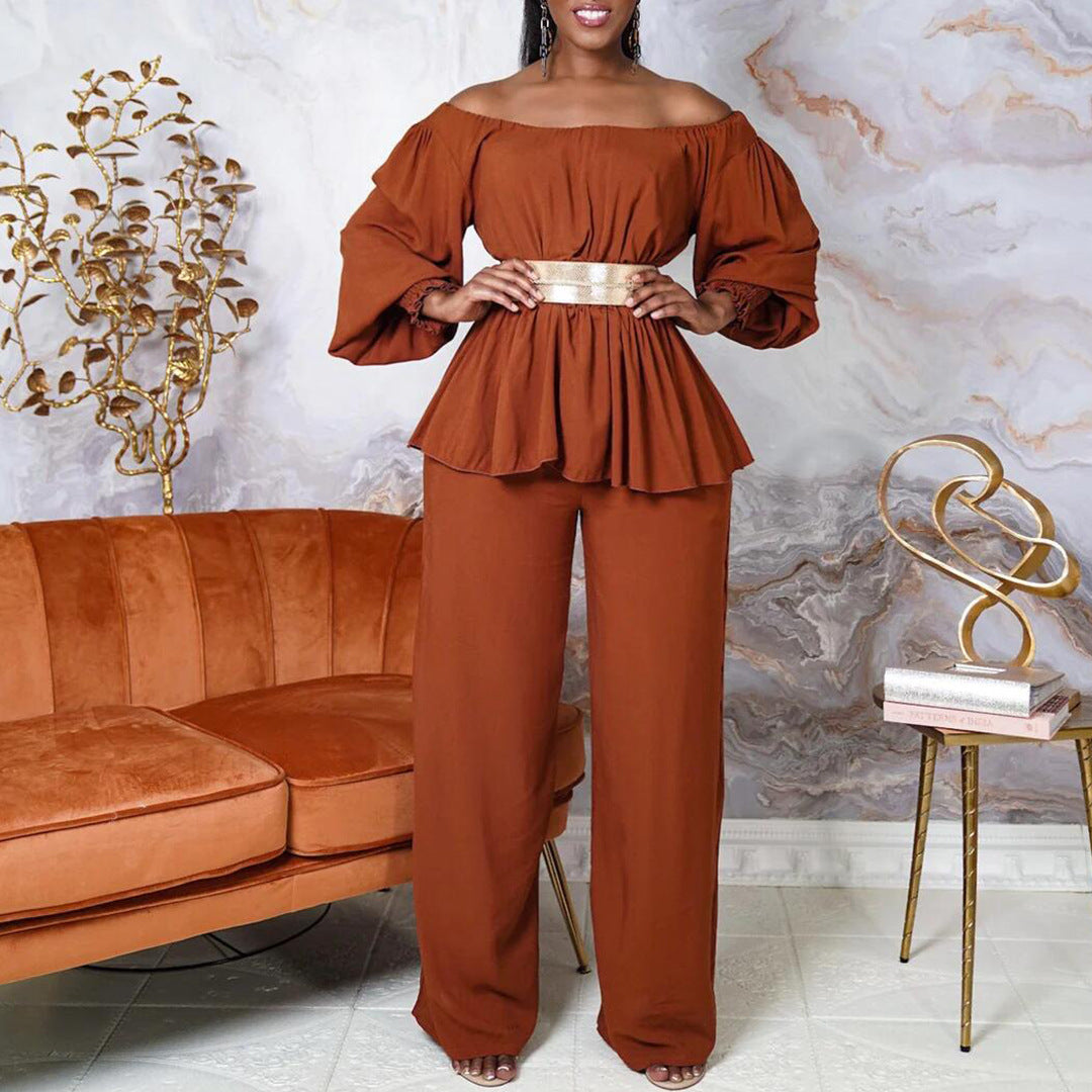 Charming Women's With Belt Long-sleeved Loose Blouses