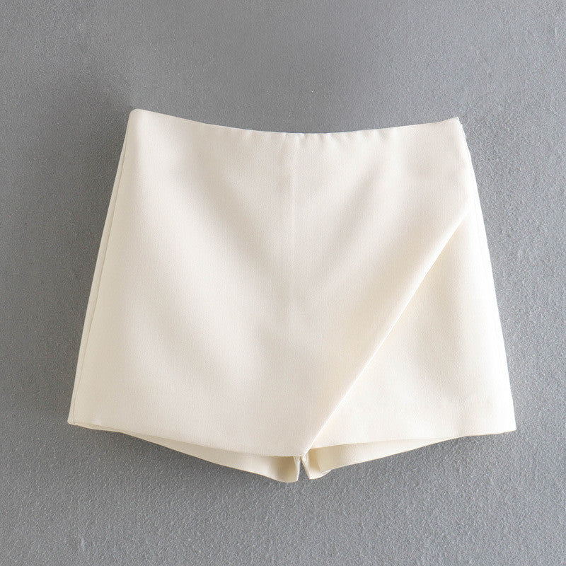 Women's Fashion Solid Color Casual Irregular High Shorts