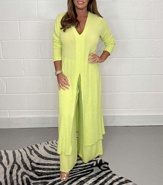 Women's Unique Slouchy Split Long Trousers Suits