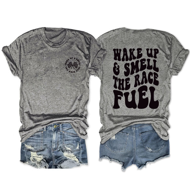 Duplex Printing Round Neck Sleeve Loose Shorts