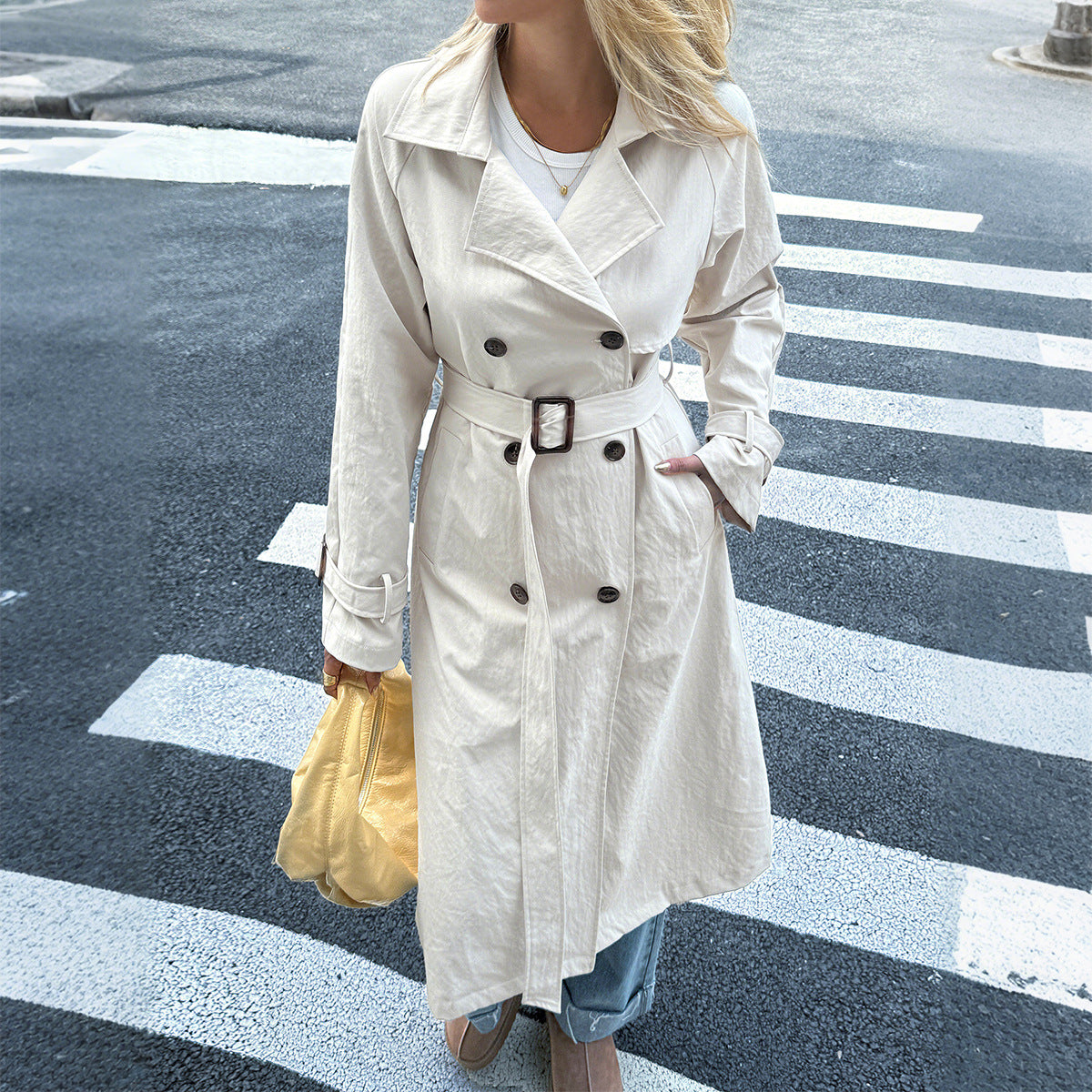 Women's Vacation Solid Color Long-sleeved Overcoat Coats