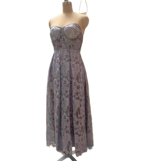 Sexy Temperament Tube Lace Stitching Flower Beautiful Waist Tops
