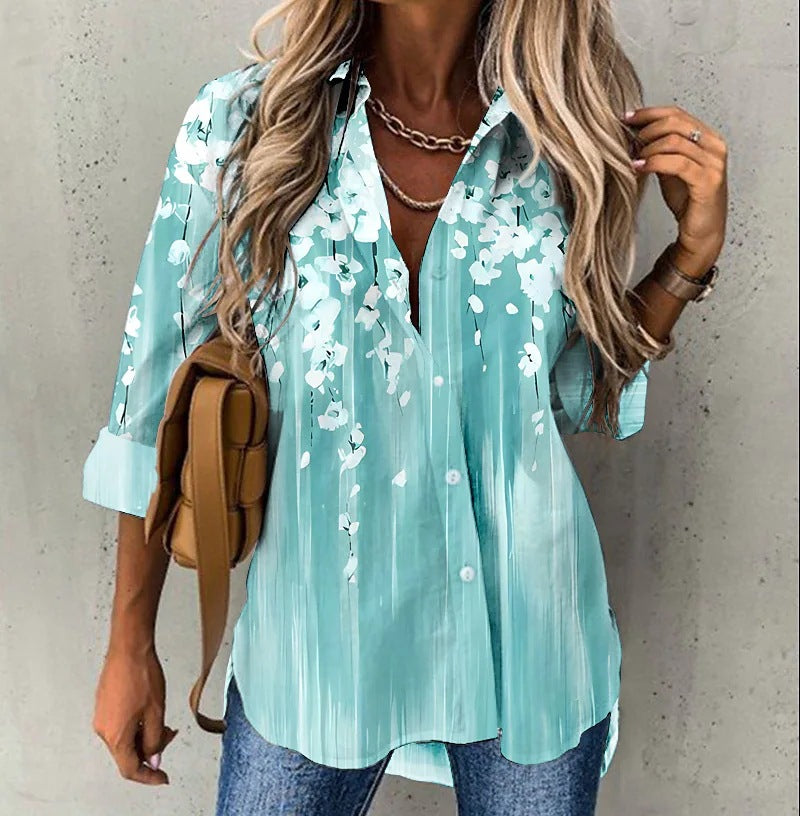 Women's Same Day Delivery Shirt Floral Print Blouses