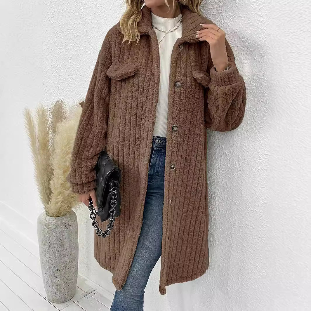 Women's Creative Charming Fur Lapel Plush Coats
