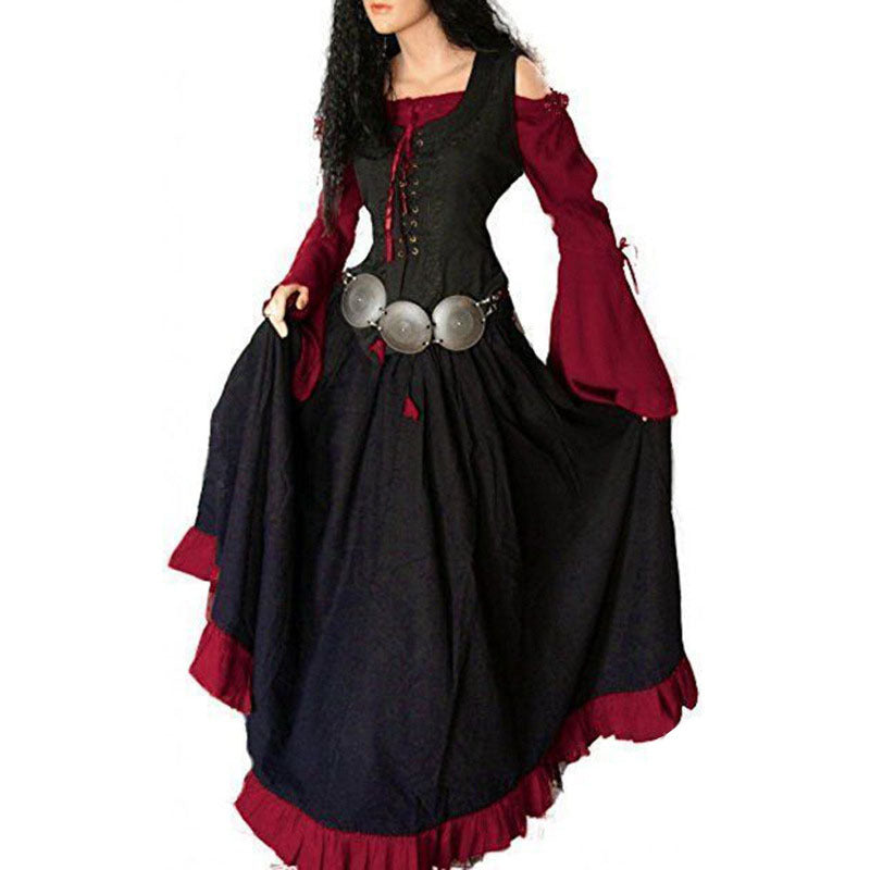 Medieval Court Retro Slim Fit Large Swing Dresses