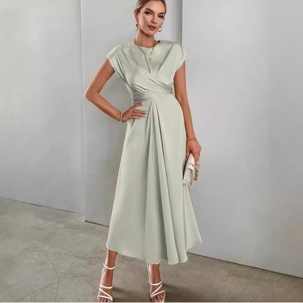 Women's High-grade Satin One-piece Sleeve Dress Elegant Dresses