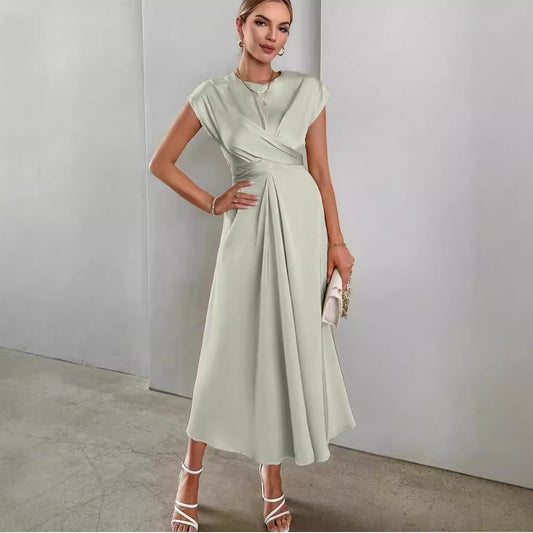 Women's High-grade Satin One-piece Sleeve Dress Elegant Dresses
