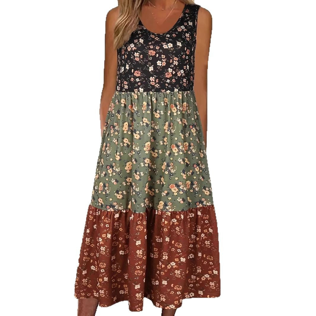 Women's Digital Printed Midi Loose Casual Dress