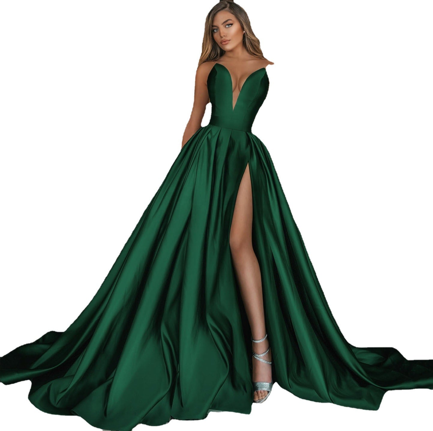 Women's Sexy Deep V Split Long Dress Wedding Dresses