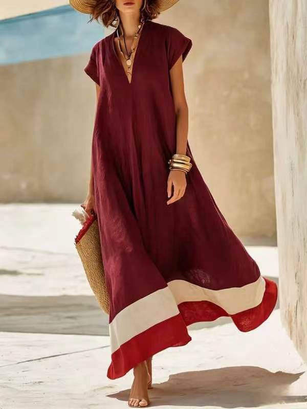 Elegant Comfort Casual Vacation Style Cotton Dress