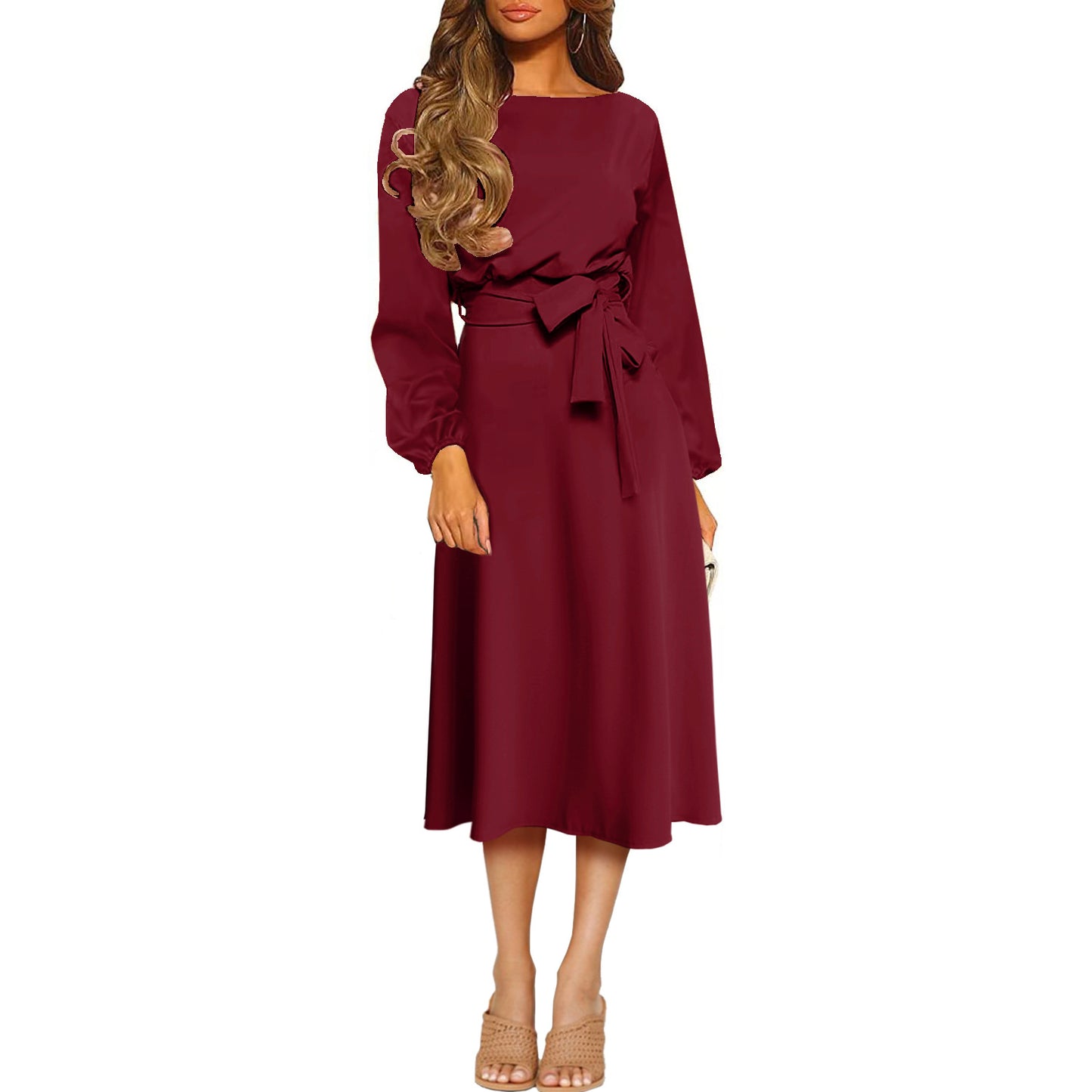 Mid-length Temperament Commute Long Sleeve High Dress