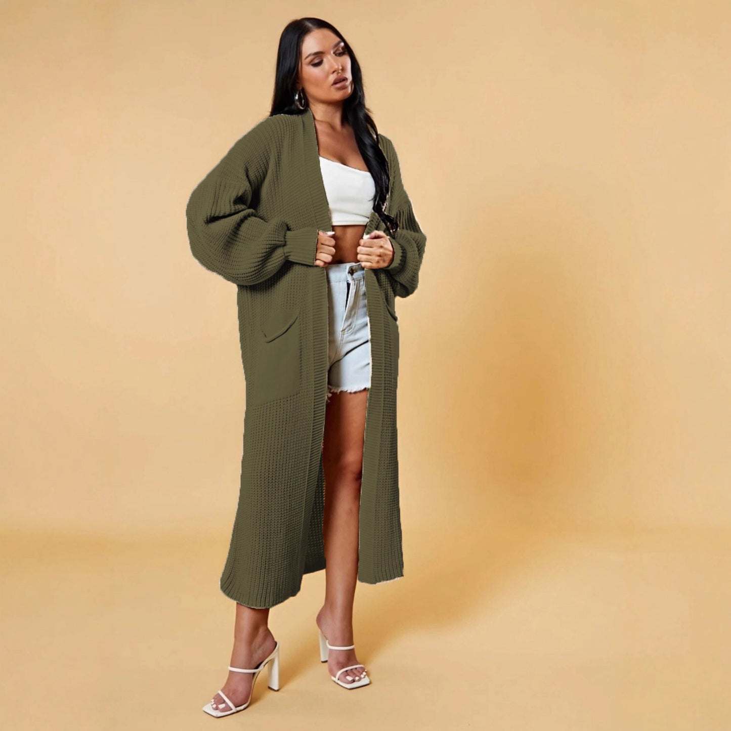 Elegant Popular New Long Pocket Loose Women's Sweater