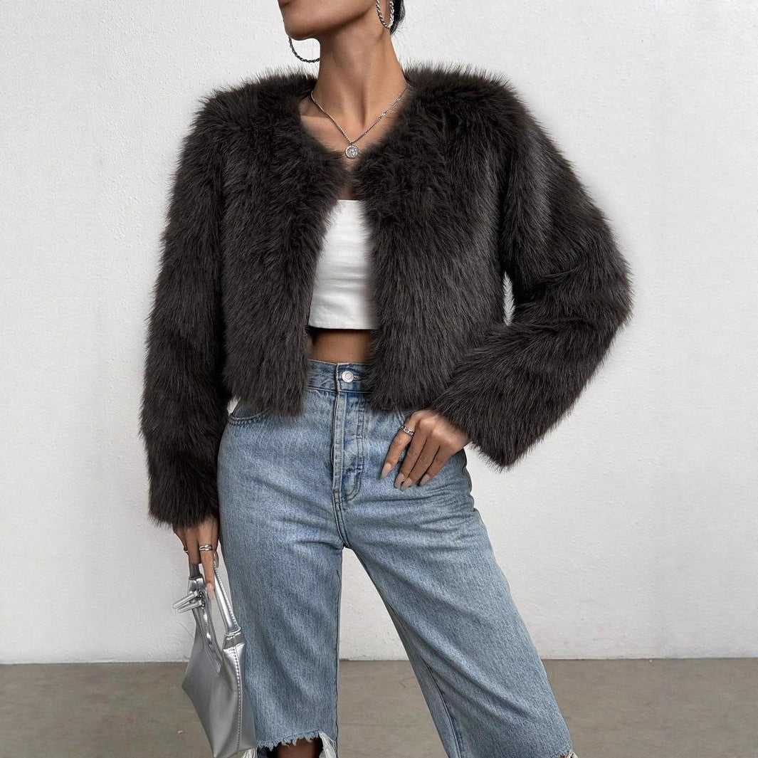 Imitation Fox Fashionable Winter Clothes Thick Cardigans