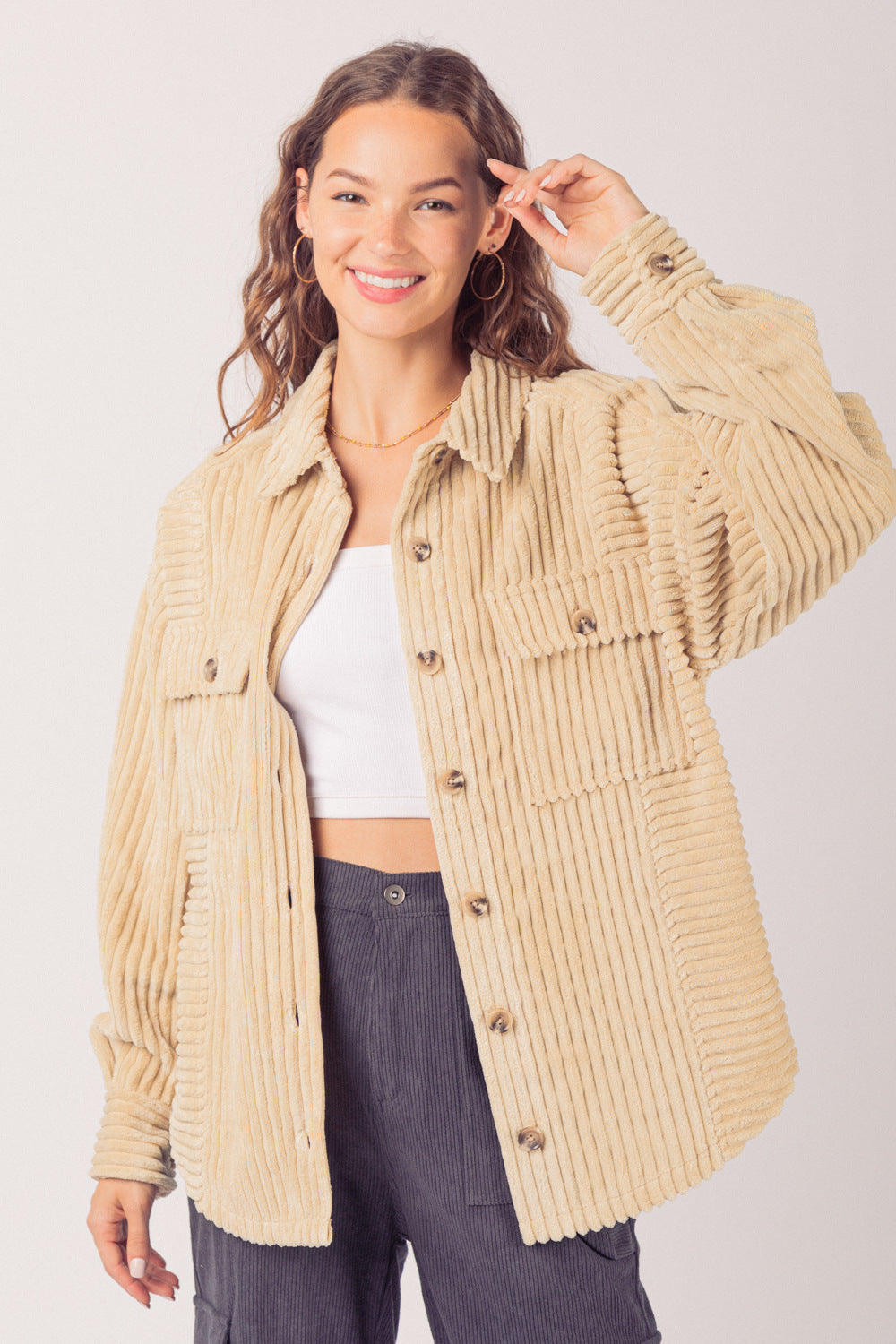 Women's Winter Fashion Big Pit Strip Pocket Coats