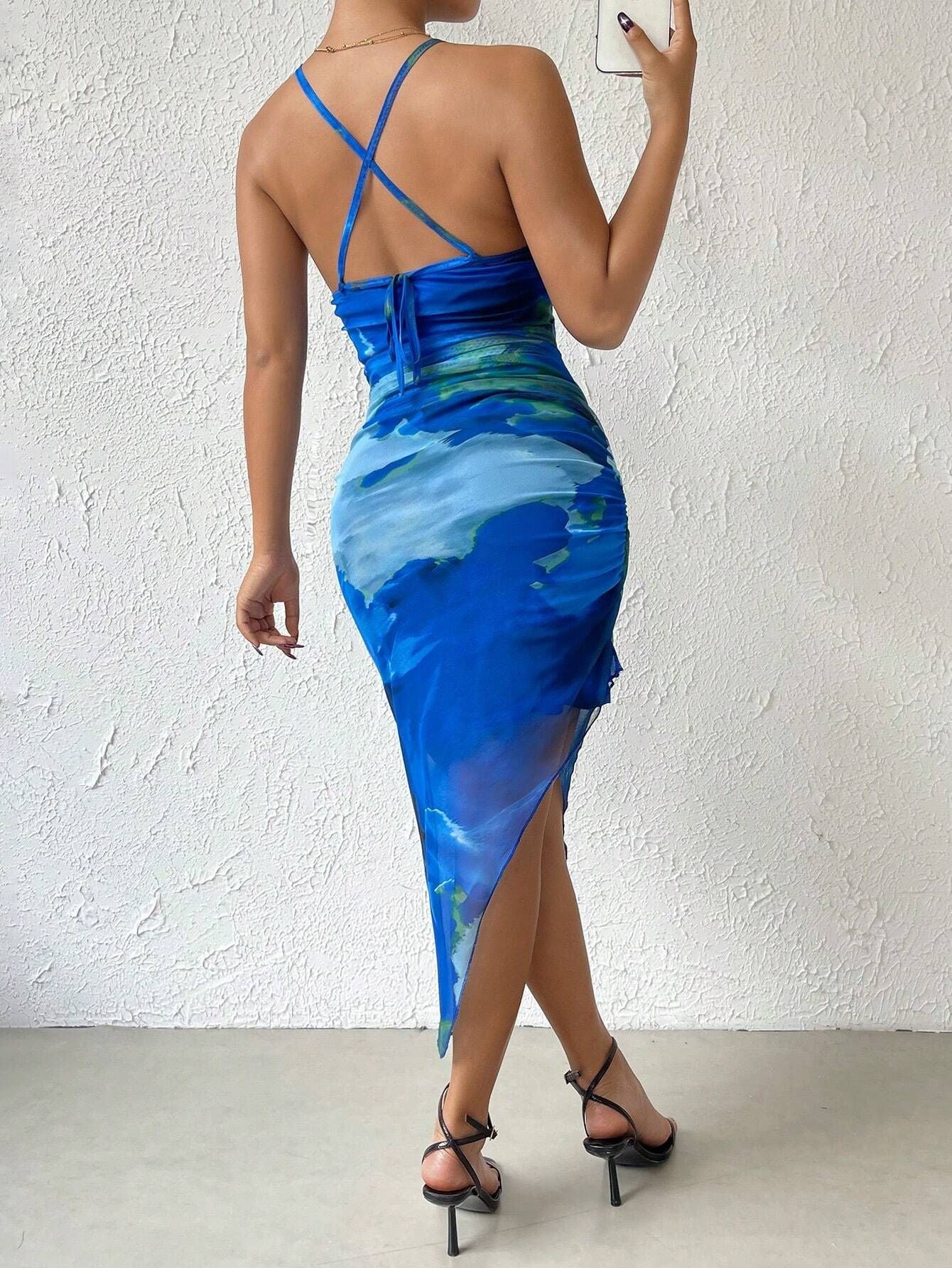 Women's Summer Sleeveless Floral Print Seaside Holiday Dresses