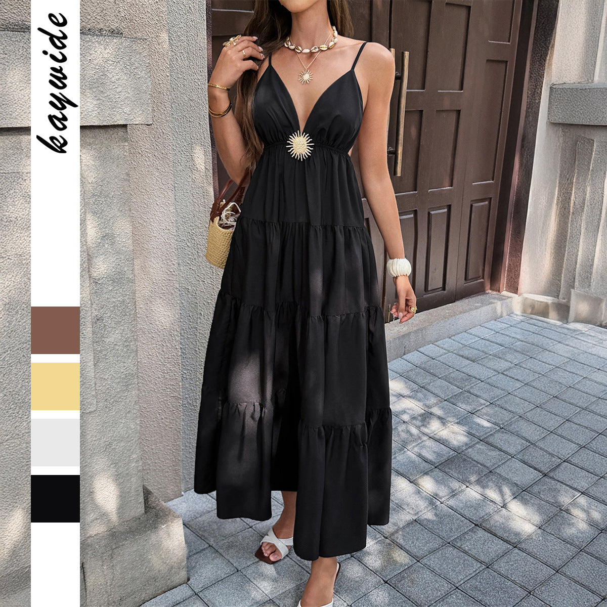 Women's Elegant Style Easy Matching Sling Long Dress