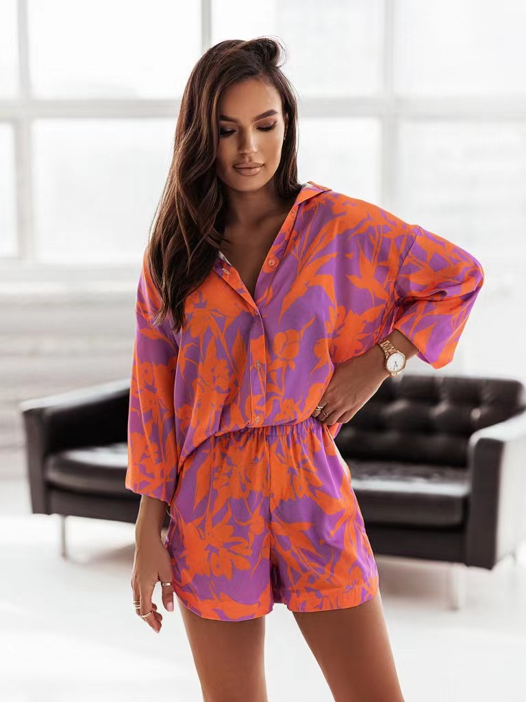 New Fashion Women's Vacation Style Shirt Fashion Casual Suit
