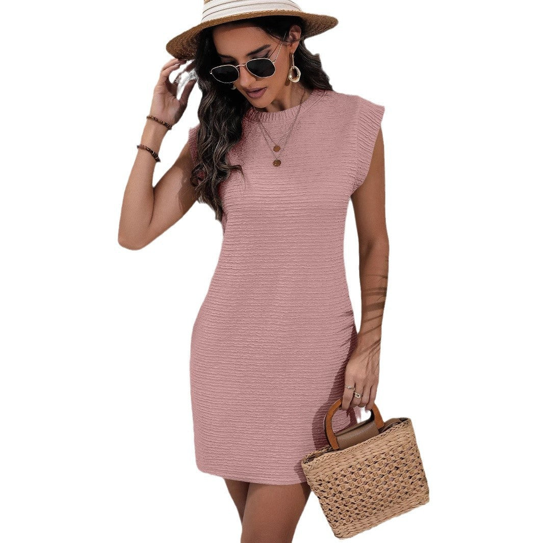 Women's Summer Solid Color Loose Sleeveless Sleeve Dress